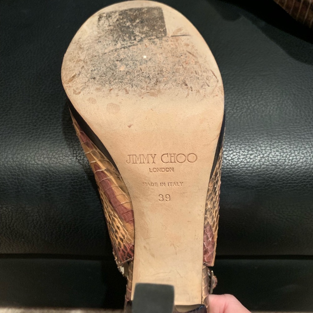 Jimmy Choo multi-colour Snakeskin Heeled Sandals - Picture 5 of 8